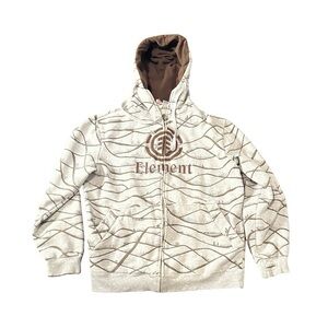 Vintage Element Cream and Brown Wave Hoodie
